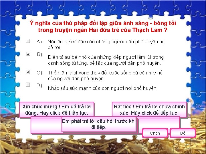 Ý nghĩa của thủ pháp đối lập giữa ánh sáng - bóng tối trong