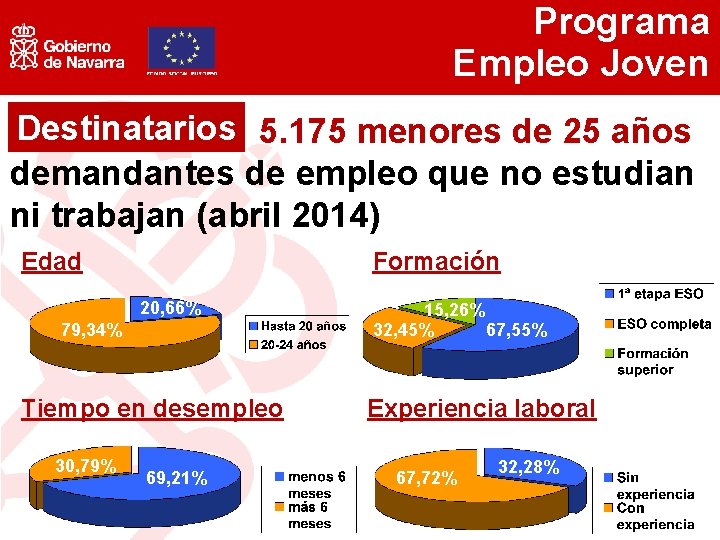 Programa Empleo Joven Destinatarios 5. 175 menores de 25 años demandantes de empleo que