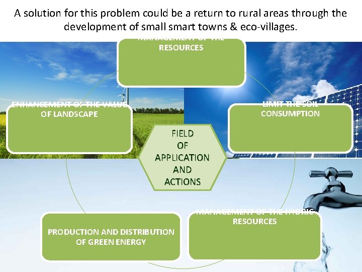 A solution for this problem could be a return to rural areas through the
