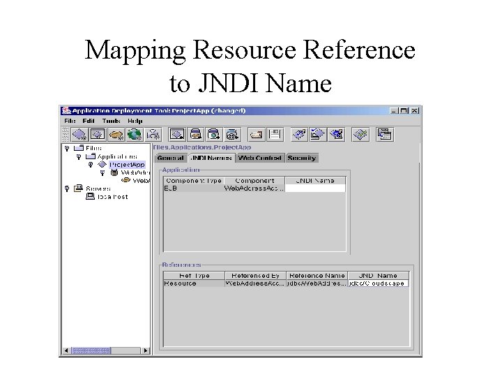 Mapping Resource Reference to JNDI Name 