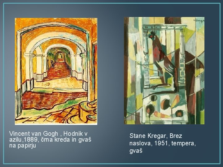 Vincent van Gogh , Hodnik v azilu, 1889, črna kreda in gvaš na papirju