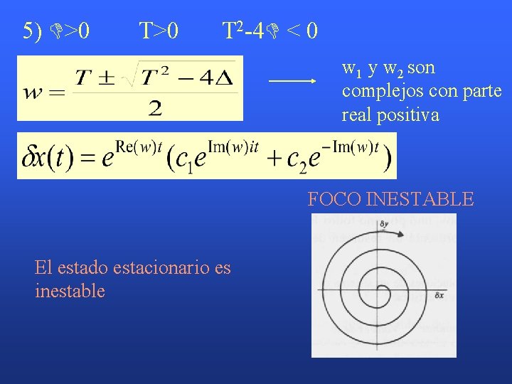 5) >0 T 2 -4 < 0 w 1 y w 2 son complejos