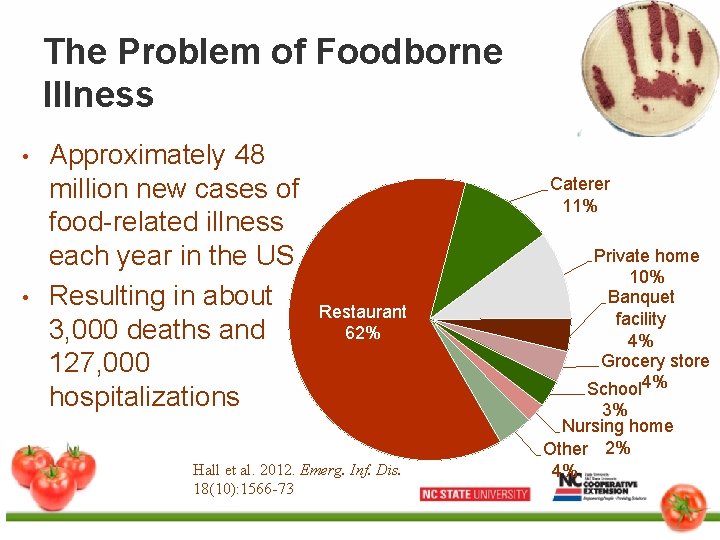 The Problem of Foodborne Illness • • Approximately 48 million new cases of food-related