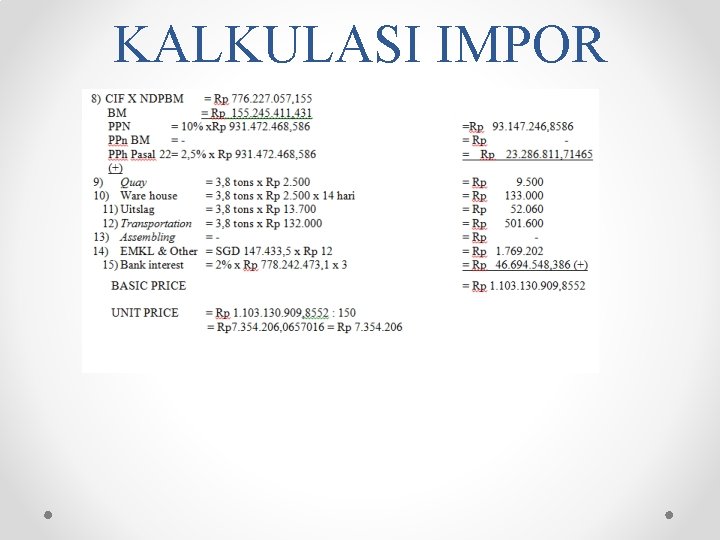 KALKULASI IMPOR 