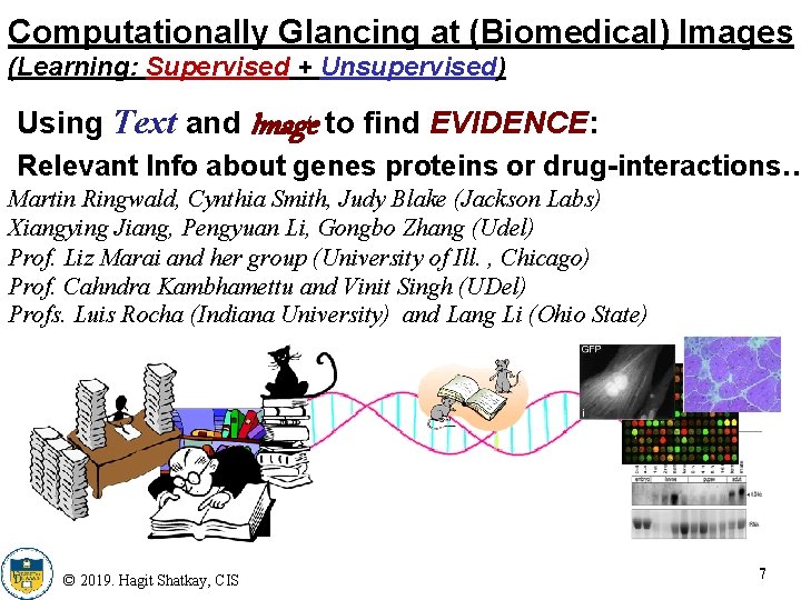 Computationally Glancing at (Biomedical) Images (Learning: Supervised + Unsupervised) Using Text and Image to