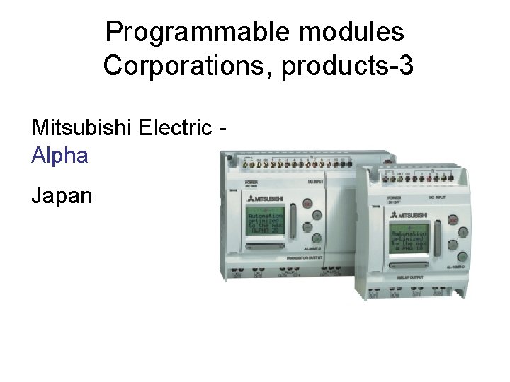 Programmable modules Corporations, products-3 Mitsubishi Electric - Alpha Japan 