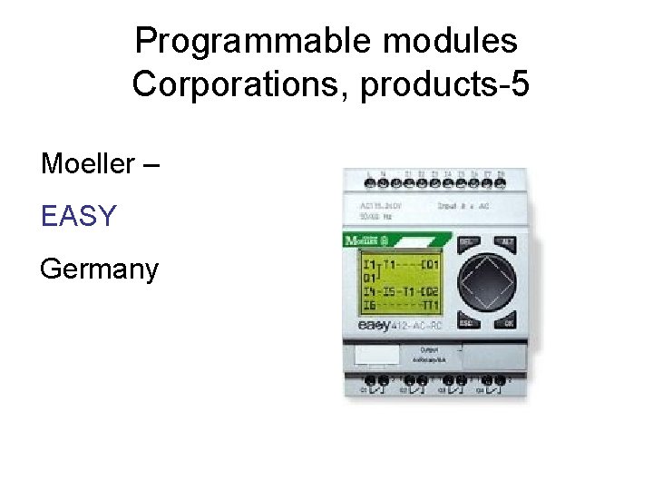 Programmable modules Corporations, products-5 Moeller – EASY Germany 