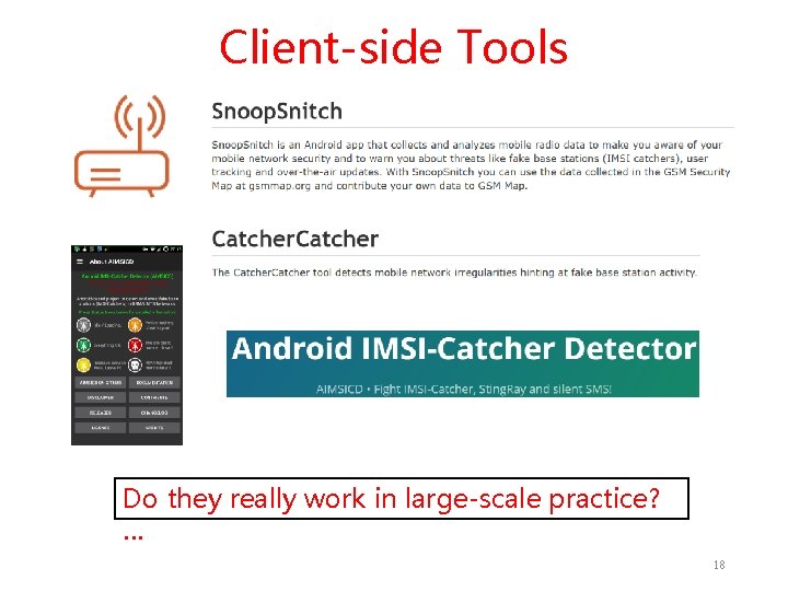 Client-side Tools Do they really work in large-scale practice? … 18 