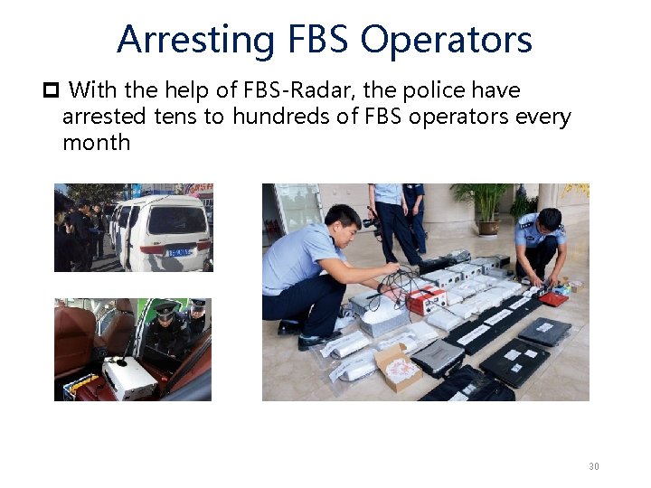 Arresting FBS Operators p With the help of FBS-Radar, the police have arrested tens
