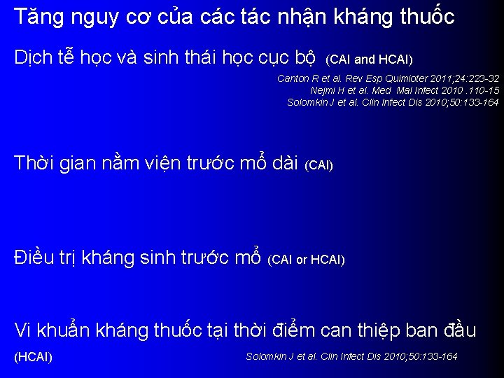 Tăng nguy cơ của các tác nhận kháng thuốc Dịch tễ học và sinh