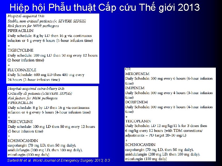 Hiệp hội Phẫu thuật Cấp cứu Thế giới 2013 Sartelli M et al. World