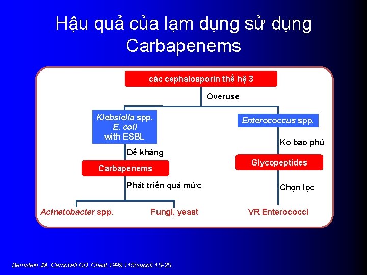 Hậu quả của lạm dụng sử dụng Carbapenems các cephalosporin thế hệ 3 Overuse