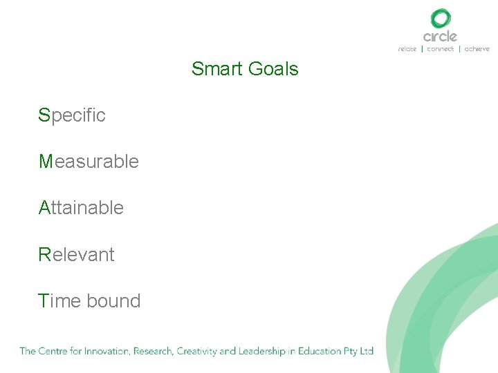 Smart Goals Specific Measurable Attainable Relevant Time bound 