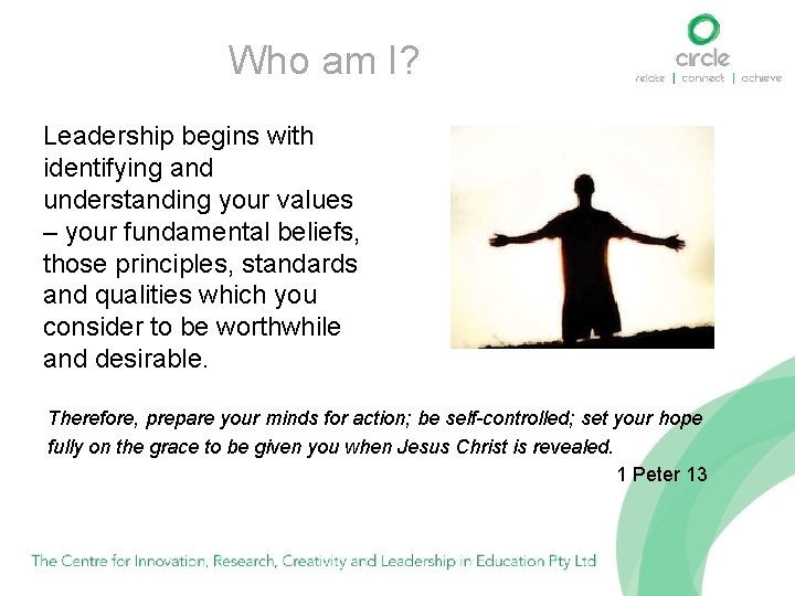 Who am I? Leadership begins with identifying and understanding your values – your fundamental