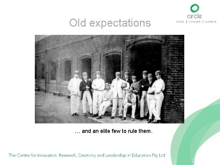 Old expectations … and an elite few to rule them. 