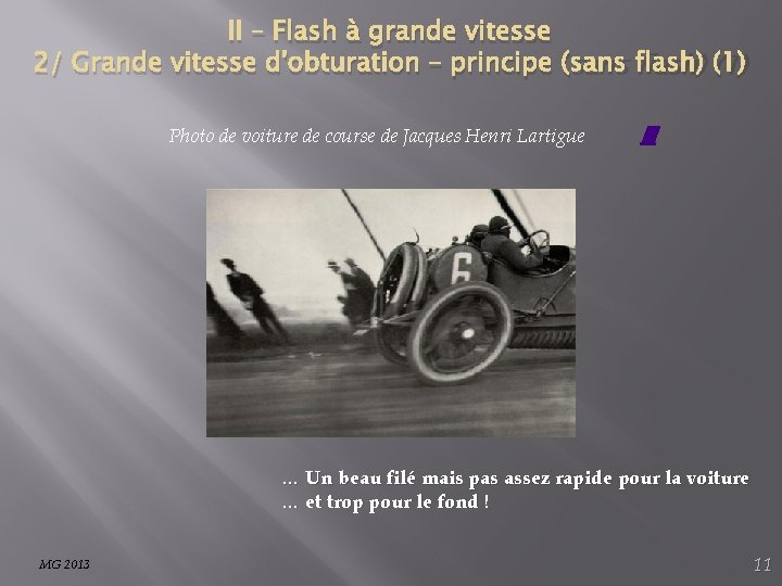 II – Flash à grande vitesse 2/ Grande vitesse d'obturation – principe (sans flash)