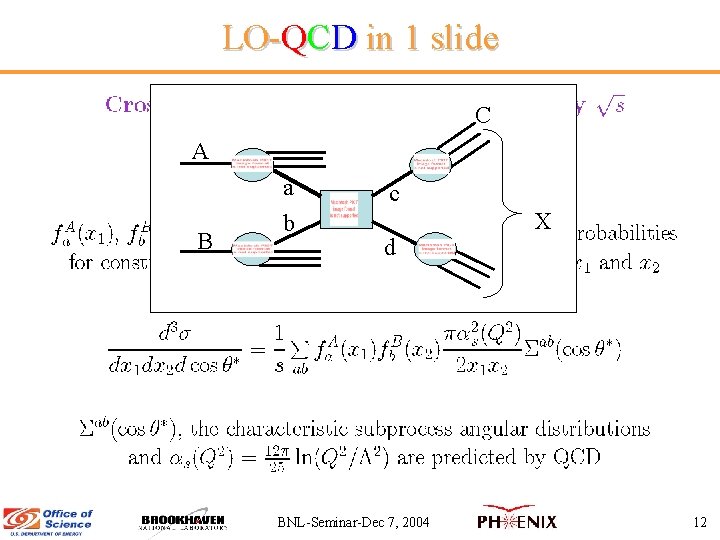 LO-QCD in 1 slide C A B a b c d BNL-Seminar-Dec 7, 2004