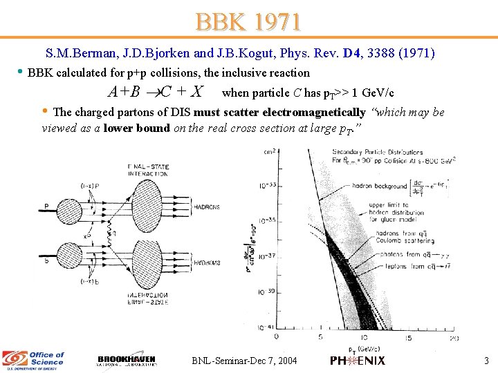 BBK 1971 S. M. Berman, J. D. Bjorken and J. B. Kogut, Phys. Rev.