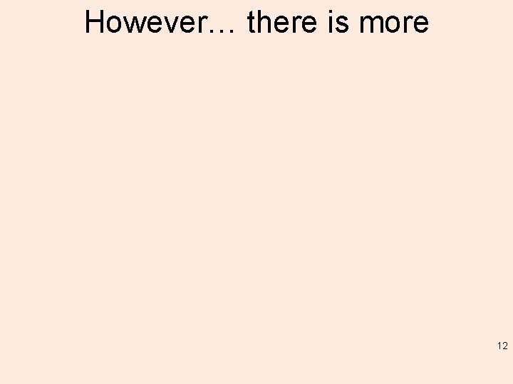 However… there is more 12 