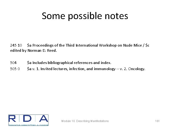 Some possible notes 245 10 $a Proceedings of the Third International Workshop on Nude