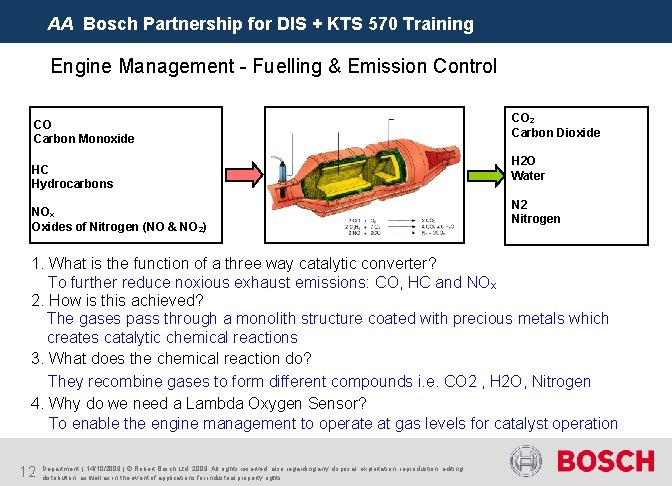 AA Bosch Partnership for DIS + KTS 570 Training Engine Management - Fuelling &