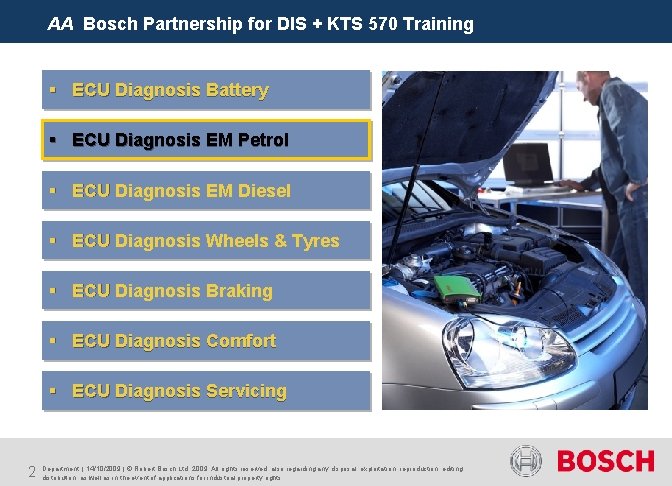 AA Bosch Partnership for DIS + KTS 570 Training § ECU Diagnosis Battery §