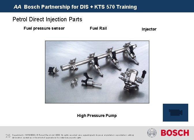 AA Bosch Partnership for DIS + KTS 570 Training Petrol Direct Injection Parts Fuel