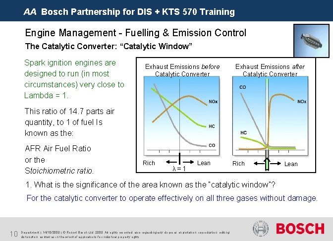 AA Bosch Partnership for DIS + KTS 570 Training Engine Management - Fuelling &