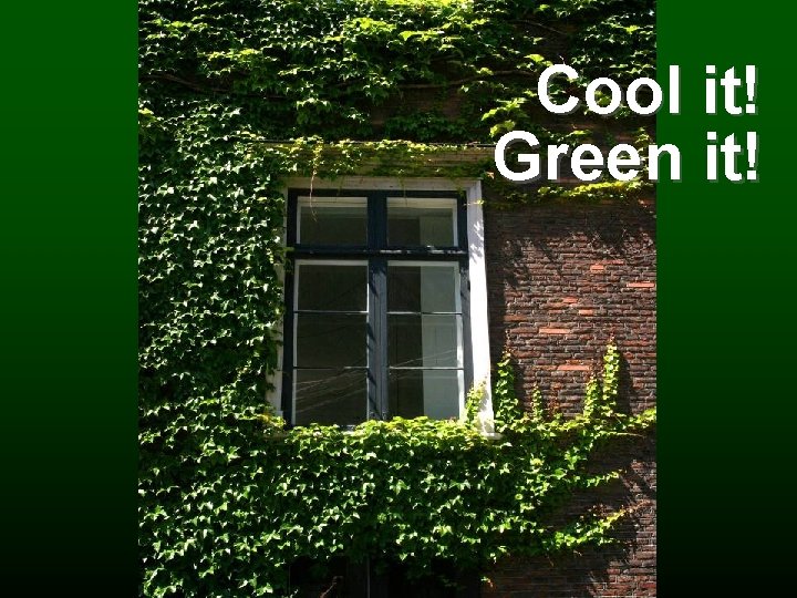 Cool it! Green it! 