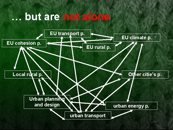 … but are not alone EU transport p. EU cohesion p. EU climate p.