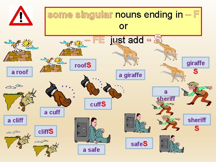 some singular nouns ending in – F nouns ending in or – FE just