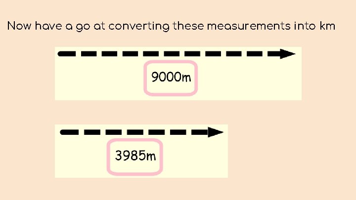 Now have a go at converting these measurements into km 