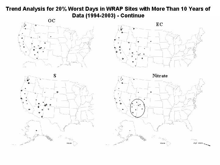 Trend Analysis for 20% Worst Days in WRAP Sites with More Than 10 Years