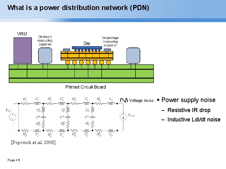 What is a power distribution network (PDN) Power supply noise – Resistive IR drop