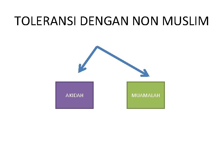 TOLERANSI DENGAN NON MUSLIM AKIDAH MUAMALAH 