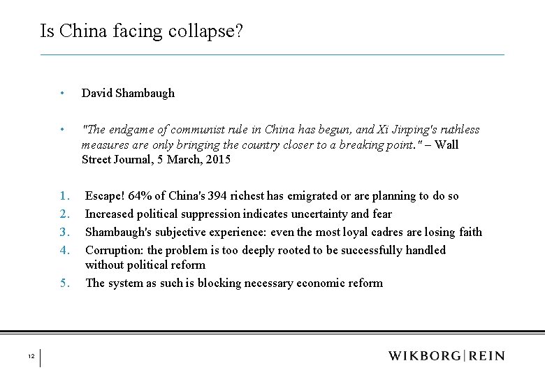 Is China facing collapse? • David Shambaugh • "The endgame of communist rule in