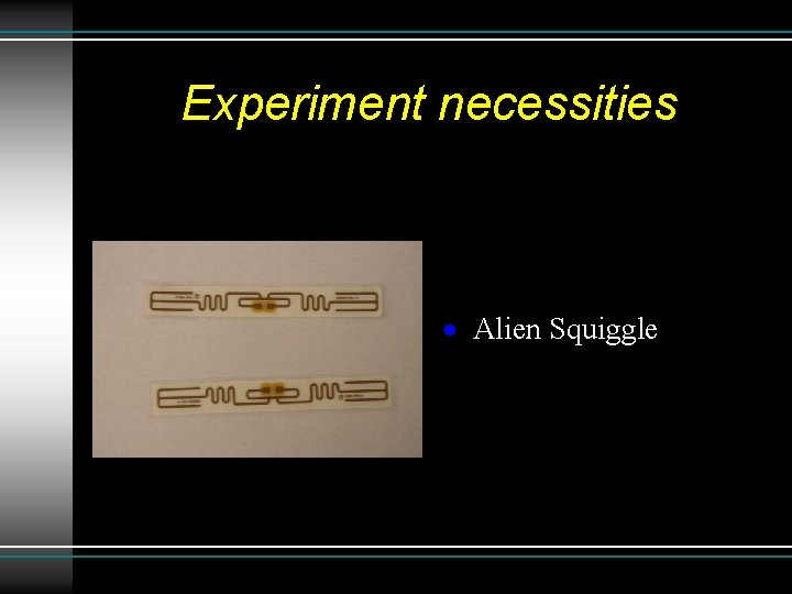 Experiment necessities Alien Squiggle 