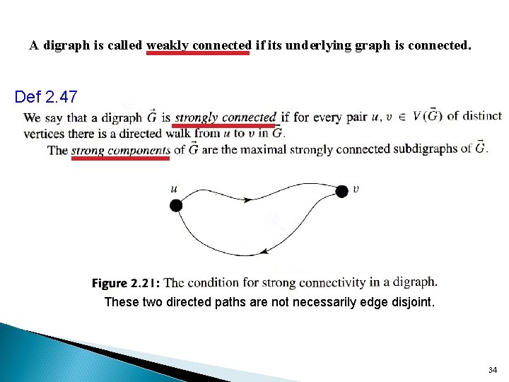 A digraph is called weakly connected if its underlying graph is connected. Def 2.