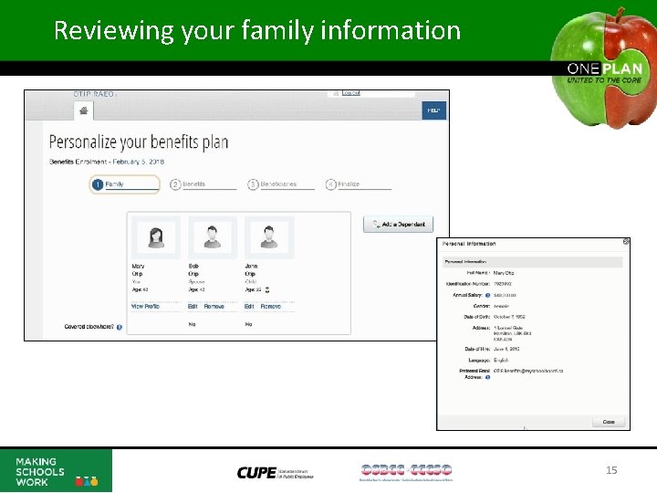 Reviewing your family information 15 