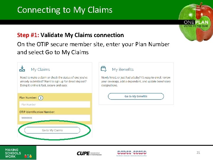 Connecting to My Claims Step #1: Validate My Claims connection On the OTIP secure