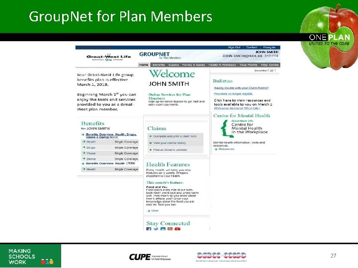 Group. Net for Plan Members 27 