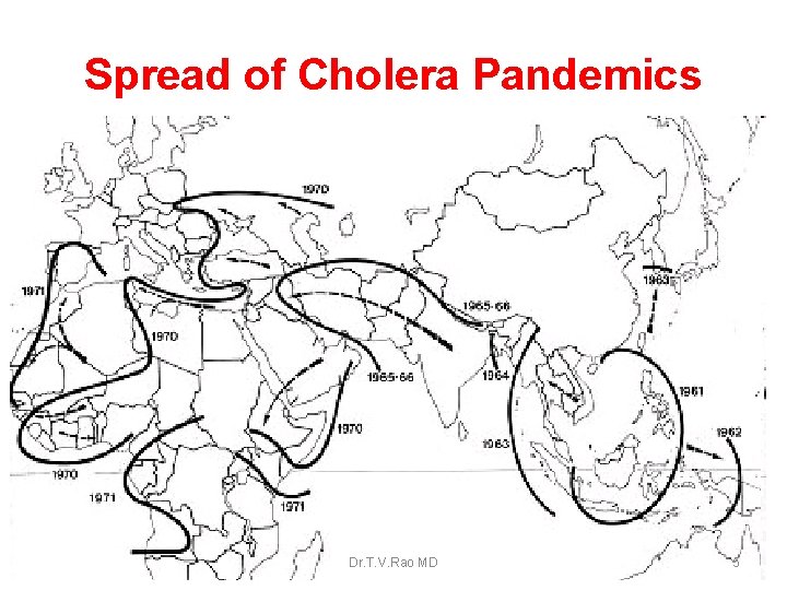 Spread of Cholera Pandemics Dr. T. V. Rao MD 5 
