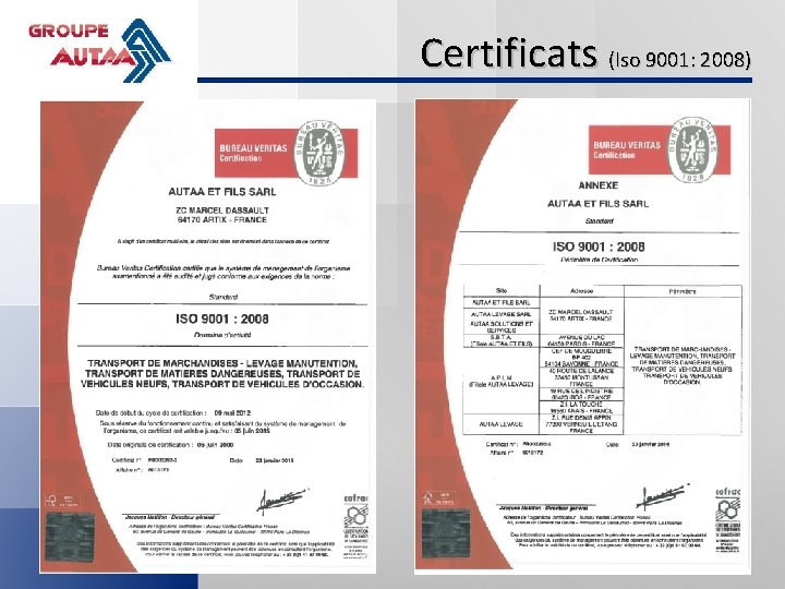 Certificats (Iso 9001: 2008) 