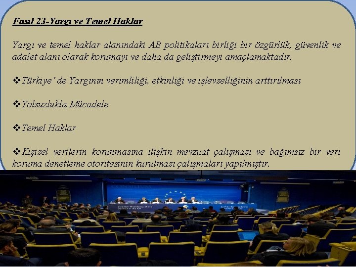 Fasıl 23 -Yargı ve Temel Haklar Yargı ve temel haklar alanındaki AB politikaları birliği