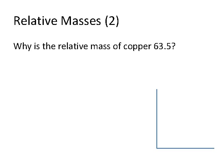 Relative Masses (2) Why is the relative mass of copper 63. 5? 
