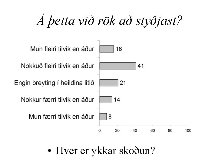 Á þetta við rök að styðjast? • Hver er ykkar skoðun? 