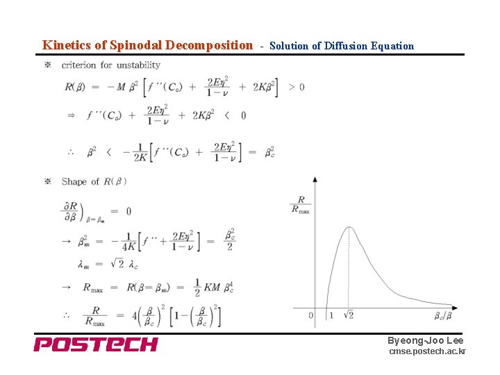 Kinetics of Spinodal Decomposition - Solution of Diffusion Equation Byeong-Joo Lee cmse. postech. ac.
