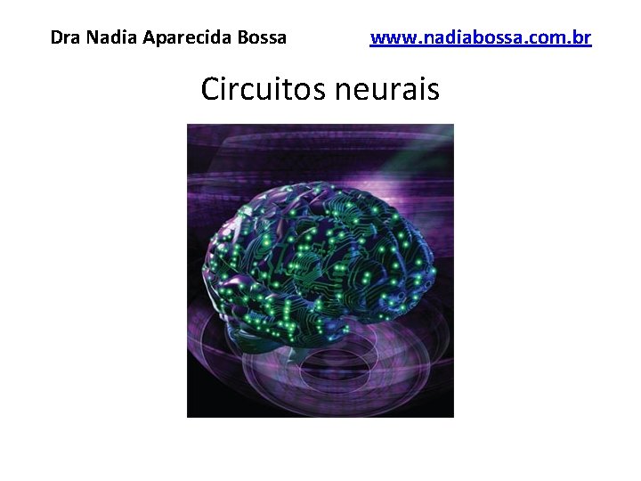 Dra Nadia Aparecida Bossa www. nadiabossa. com. br Circuitos neurais 