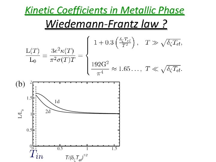 Kinetic Coefficients in Metallic Phase Wiedemann-Frantz law ? 