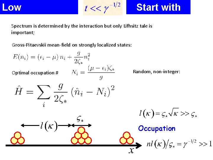 Low temperatures: Start with T=0 Spectrum is determined by the interaction but only Lifhsitz